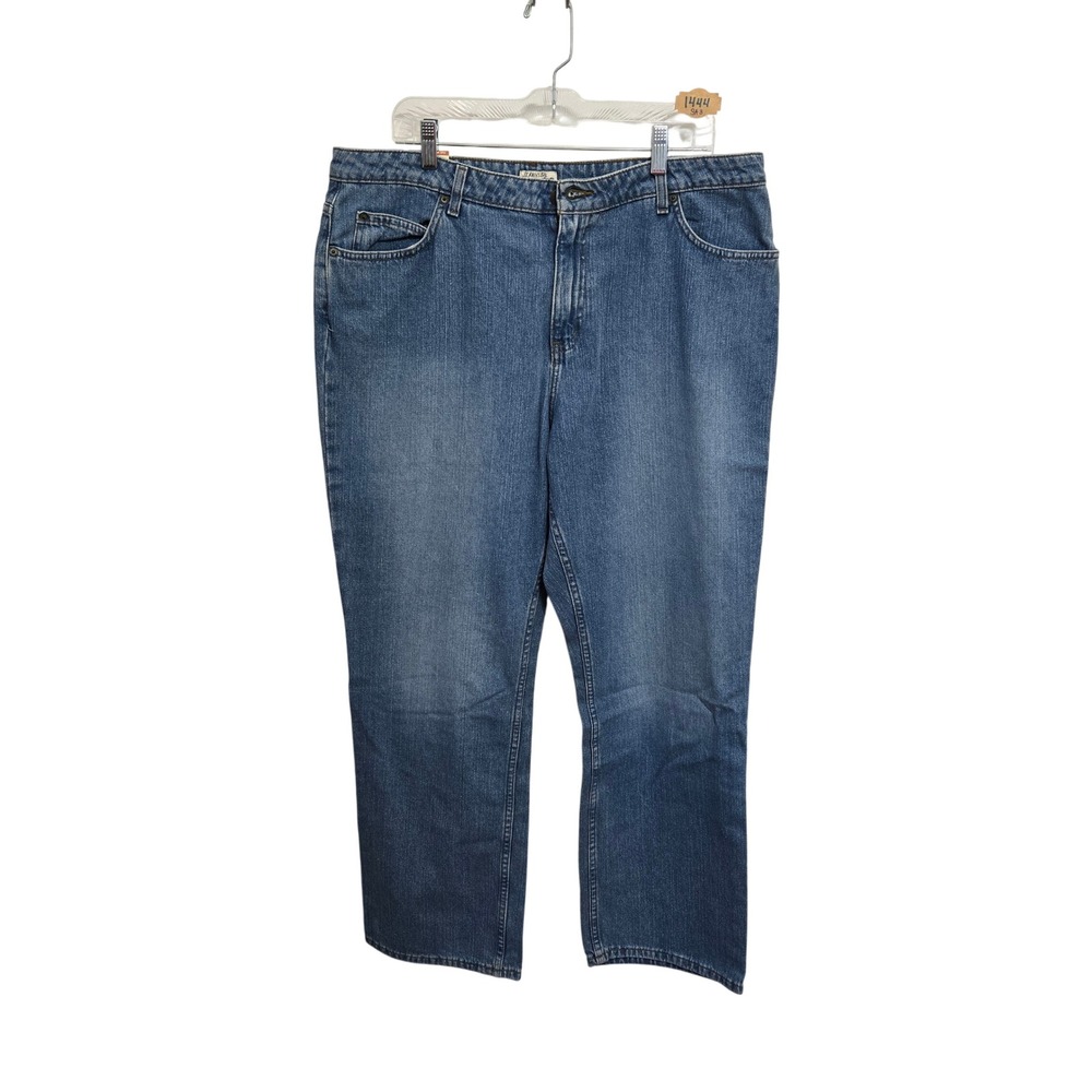 St‎ Johns Bay Womens Relaxed Fit Jeans Size 18 Medium Blast Blue Denim NWT